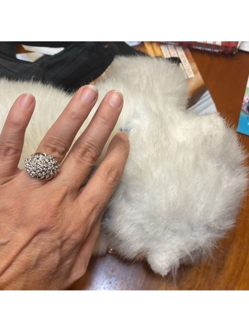 Jewelry-Genuine Diamonds ring. 14k gold, nearly a Karat in diamonds size 9 1/4 - Picture 11 of 14